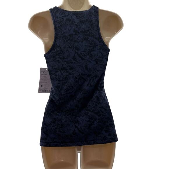 Athleta Scoop Tank Texture Blue Black Womens Xsmall Workout - Picture 6 of 7